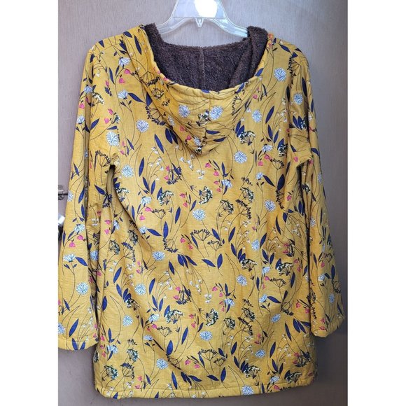 Cellabie Yellow Floral Zip Up Jacket Size 2XL - Picture 6 of 12